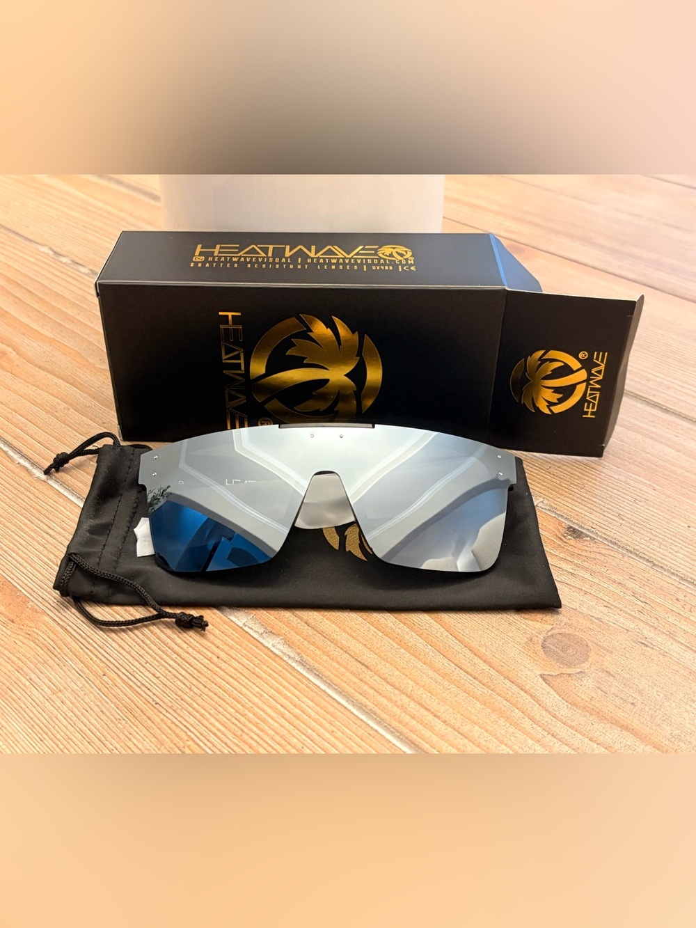 Heat Wave Visual Lazer Face Silver Z87 Sunglasses – Like New w/ Box